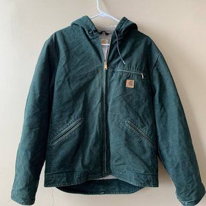 Carhartt Green Sherpa Lined Work Coat Vintage (M)